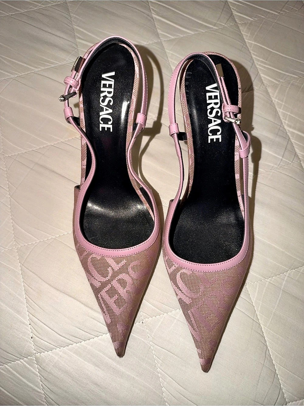 Versace La Medusa Slingback Pump Pink Heels